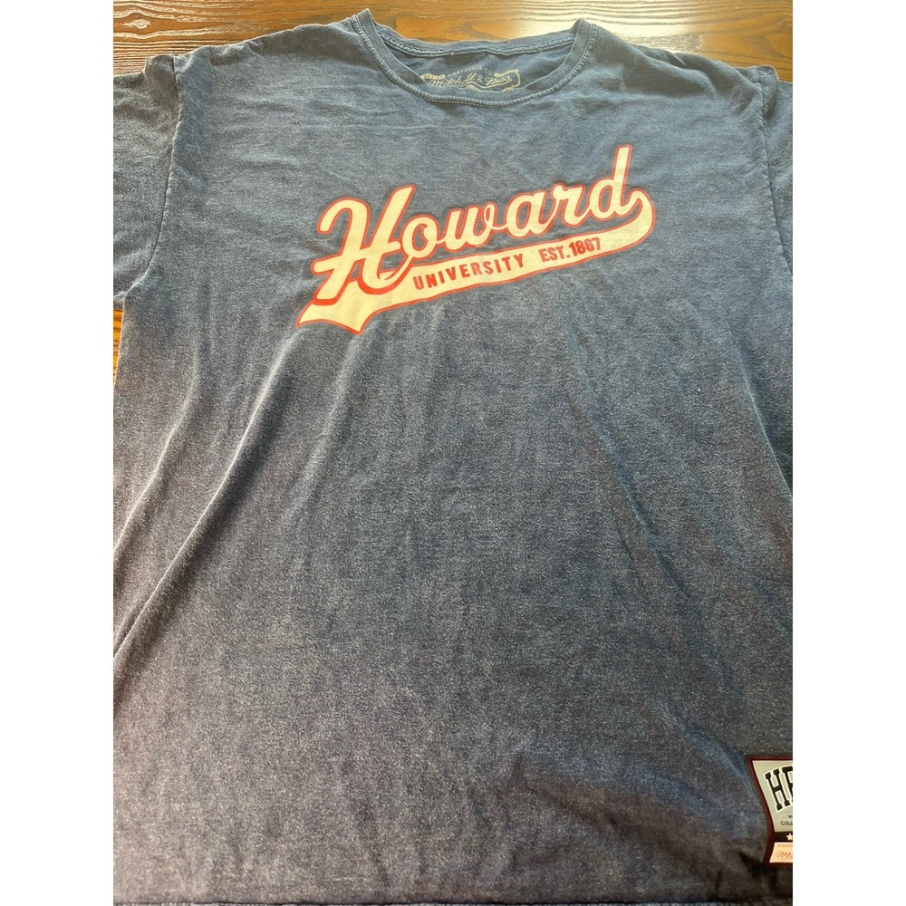 Howard University HBCU Mitchell And Ness Blue Tshirt Size Large
